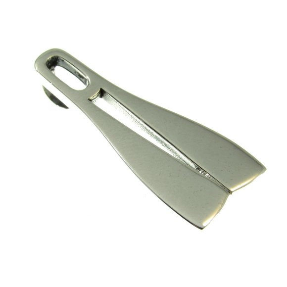 Solid 925 Sterling Silver Double Diving Fins Scuba Diver Slide Pendant - Picture 4 of 6